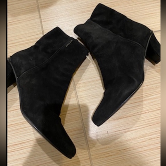 Prada Suede Heeled Ankle Boots - Picture 8 of 13